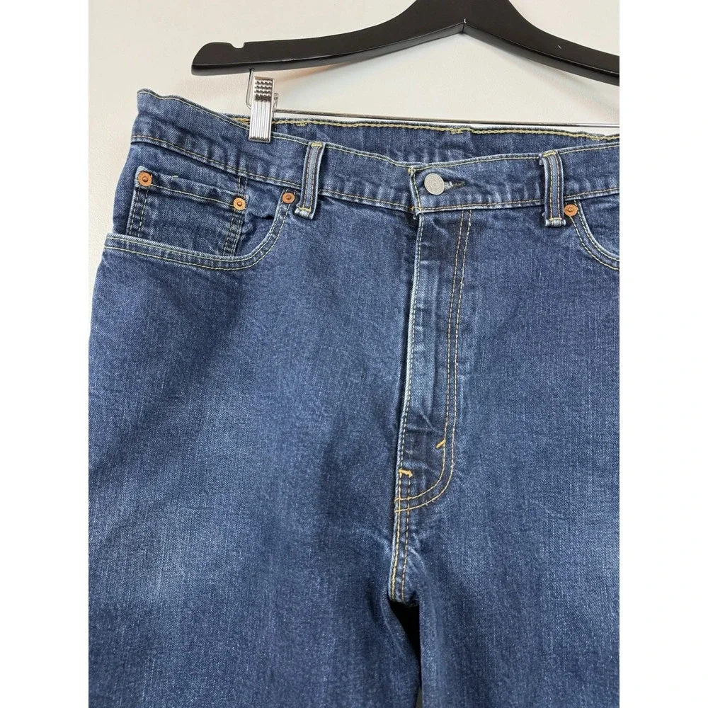 Levis 550 Jeans Mens Size 40x32 Straight Leg DARK Wash‎ Cotton Denim